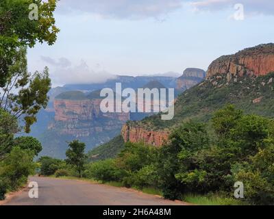 The scenic Three Rondavels in Mpumalanga, South Africa Stock Photo