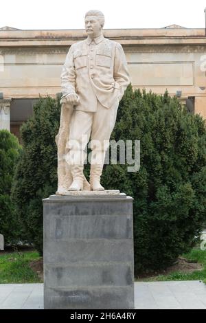 Statue of Joseph Stalin outside the Joseph Stalin Museum in Gori,  Shida Kartli, Georgia, Caucasus Stock Photo