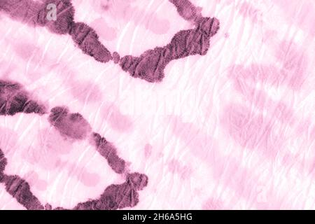 Pink Summer Ikad Design. Dyed Background. Paint Watercolor Abstract. Ink Dirty Paper. Ogee Pattern. Tie Dye Background. Abstract Aquarel Paint Stains. Stock Photo