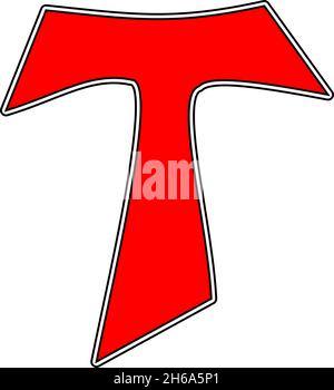 Design of religious sign resembling letter T Stock Vector