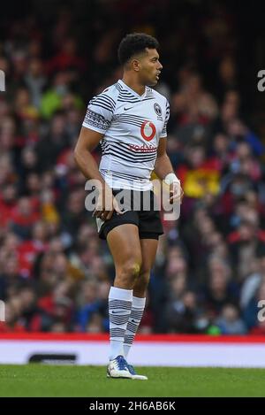 Cardiff, UK. 13th Nov, 2021. Ben Volavola of Fiji, during the game in Cardiff, United Kingdom on 11/13/2021. (Photo by Mike Jones/News Images/Sipa USA) Credit: Sipa USA/Alamy Live News Stock Photo