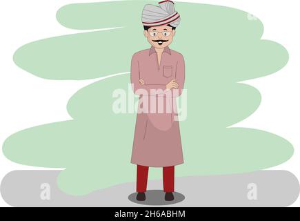 Indian man standing Stock Vector