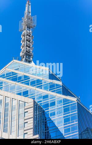 1650 Market Street, aka One Liberty Place, is often called 'Philadelphia's Chrysler Building' for its graceful spire. The skyscraper was first to brea Stock Photo