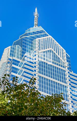 1650 Market Street, aka One Liberty Place, is often called 'Philadelphia's Chrysler Building' for its graceful spire. The skyscraper was first to brea Stock Photo