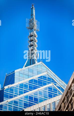 1650 Market Street, aka One Liberty Place, is often called 'Philadelphia's Chrysler Building' for its graceful spire. The skyscraper was first to brea Stock Photo