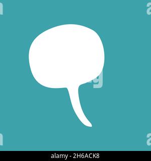 Blank white bubbles, thought balloon set on blue background. Illustration. High quality photo Stock Photo