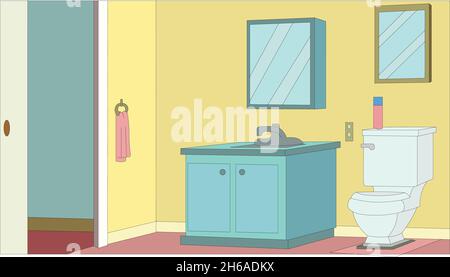 Toilet Interior Vector Stock Vector
