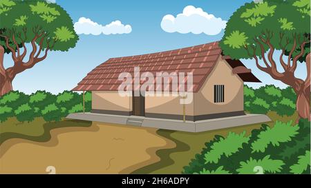 Indian Village house Stock Vector