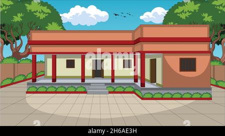 Indian House Building Stock Vector