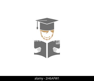 Creative Student Open Book Logo Design Vector Symbol Illustration Stock Vector