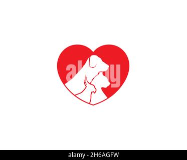 Creative Pet Love Logo Design Vector Symbol Illustration Stock Vector