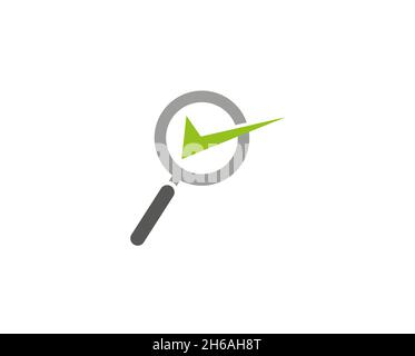 Creative Magnifying Check Glass Logo Design Vector Symbol Illustration Stock Vector