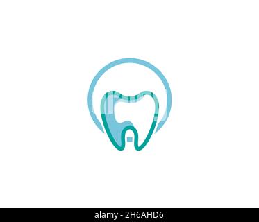 Creative Planet Dental Circle Logo Design Vector Symbol Illustration Stock Vector
