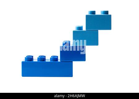 Blue building blocks isolated on white Stock Photo