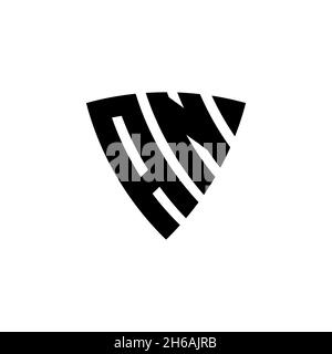 AN Monogram logo letter with triangle shield and circle shape style design on isolated background. Triangle monogram logo, shield monogram logo, trian Stock Vector