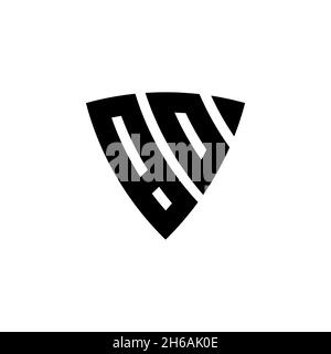 BO Monogram logo letter with triangle shield and circle shape style design on isolated background. Triangle monogram logo, shield monogram logo, trian Stock Vector
