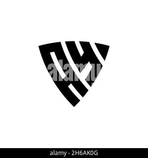 AY Monogram logo letter with triangle shield and circle shape style design on isolated background. Triangle monogram logo, shield monogram logo, trian Stock Vector