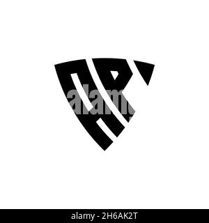 AP Monogram logo letter with triangle shield and circle shape style design on isolated background. Triangle monogram logo, shield monogram logo, trian Stock Vector