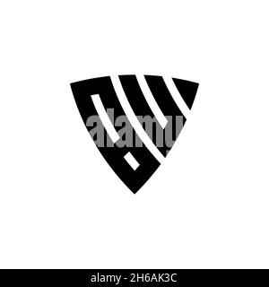BU Monogram logo letter with triangle shield and circle shape style design on isolated background. Triangle monogram logo, shield monogram logo, trian Stock Vector