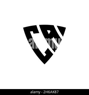 CA Monogram logo letter with triangle shield and circle shape style design on isolated background. Triangle monogram logo, shield monogram logo, trian Stock Vector