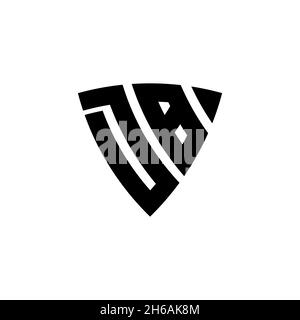 DB Monogram logo letter with triangle shield and circle shape style design on isolated background. Triangle monogram logo, shield monogram logo, trian Stock Vector