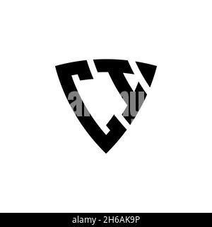 CI Monogram logo letter with triangle shield and circle shape style design on isolated background. Triangle monogram logo, shield monogram logo, trian Stock Vector