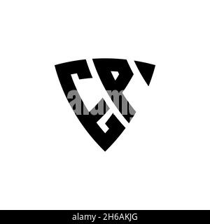 EP Monogram logo letter with triangle shield and circle shape style design on isolated background. Triangle monogram logo, shield monogram logo, trian Stock Vector