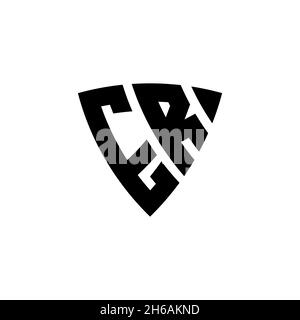 ER Monogram logo letter with triangle shield and circle shape style design on isolated background. Triangle monogram logo, shield monogram logo, trian Stock Vector