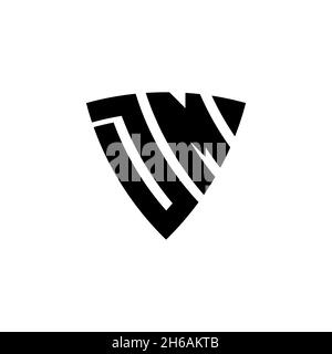 DM Monogram logo letter with triangle shield shape style design isolated on white background. Triangle monogram logo, shield monogram logo, triangle s Stock Vector