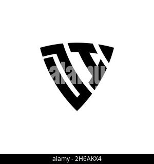 DI Monogram logo letter with triangle shield shape style design isolated on white background. Triangle monogram logo, shield monogram logo, triangle s Stock Vector