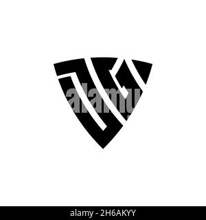 DG Monogram logo letter with triangle shield shape style design isolated on white background. Triangle monogram logo, shield monogram logo, triangle s Stock Vector
