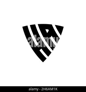 HA Monogram logo letter with triangle shield shape style design isolated on white background. Triangle monogram logo, shield monogram logo, triangle s Stock Vector