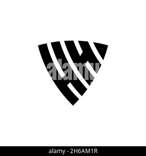 HH Monogram logo letter with triangle shield shape style design isolated on white background. Triangle monogram logo, shield monogram logo, triangle s Stock Vector
