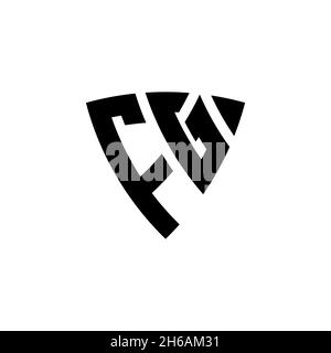FG Monogram logo letter with triangle shield shape style design isolated on white background. Triangle monogram logo, shield monogram logo, triangle s Stock Vector