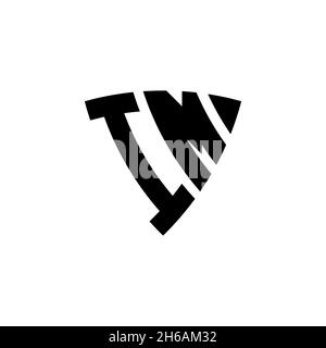 IM Monogram logo letter with triangle shield shape style design isolated on white background. Triangle monogram logo, shield monogram logo, triangle s Stock Vector