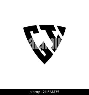 GI Monogram logo letter with triangle shield shape style design isolated on white background. Triangle monogram logo, shield monogram logo, triangle s Stock Vector