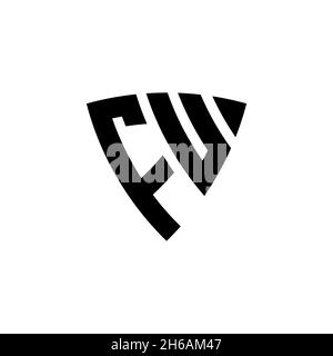FU Monogram logo letter with triangle shield shape style design isolated on white background. Triangle monogram logo, shield monogram logo, triangle s Stock Vector