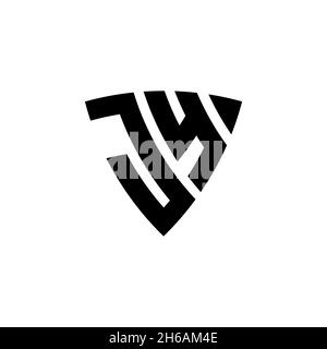 JY Monogram logo letter with triangle shield shape style design isolated on white background. Triangle monogram logo, shield monogram logo, triangle s Stock Vector