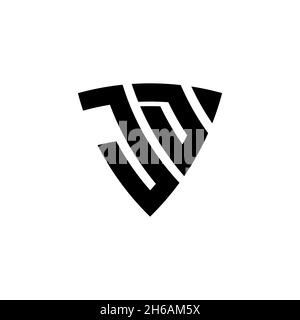 JD Monogram logo letter with triangle shield shape style design isolated on white background. Triangle monogram logo, shield monogram logo, triangle s Stock Vector