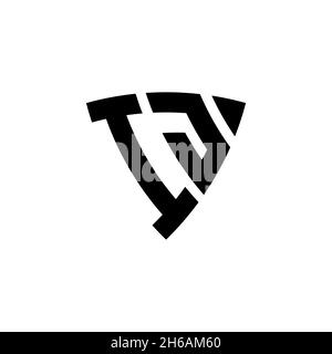 IJ Monogram logo letter with triangle shield shape style design isolated on white background. Triangle monogram logo, shield monogram logo, triangle s Stock Vector