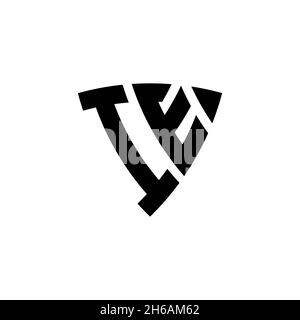 IE Monogram logo letter with triangle shield shape style design isolated on white background. Triangle monogram logo, shield monogram logo, triangle s Stock Vector