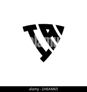 IA Monogram logo letter with triangle shield shape style design isolated on white background. Triangle monogram logo, shield monogram logo, triangle s Stock Vector