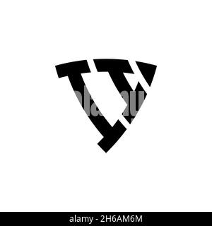 II Monogram logo letter with triangle shield shape style design isolated on white background. Triangle monogram logo, shield monogram logo, triangle s Stock Vector
