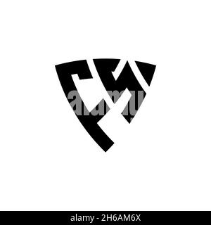 FS Monogram logo letter with triangle shield shape style design isolated on white background. Triangle monogram logo, shield monogram logo, triangle s Stock Vector