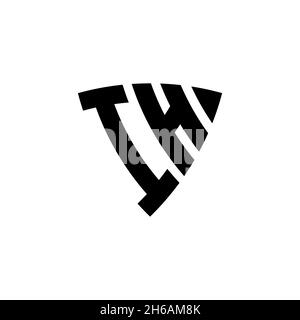 IH Monogram logo letter with triangle shield shape style design isolated on white background. Triangle monogram logo, shield monogram logo, triangle s Stock Vector