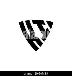 KI Monogram logo letter with triangle shield shape style design isolated on white background. Triangle monogram logo, shield monogram logo, triangle s Stock Vector