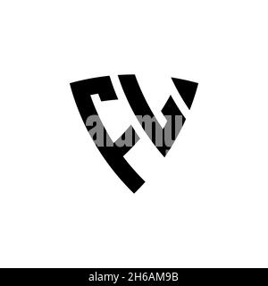 FL Monogram logo letter with triangle shield shape style design isolated on white background. Triangle monogram logo, shield monogram logo, triangle s Stock Vector