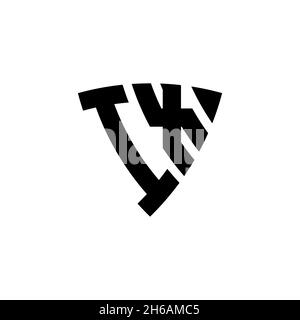 IX Monogram logo letter with triangle shield shape style design isolated on white background. Triangle monogram logo, shield monogram logo, triangle s Stock Vector