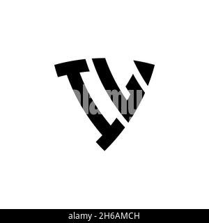 IL Monogram logo letter with triangle shield shape style design isolated on white background. Triangle monogram logo, shield monogram logo, triangle s Stock Vector