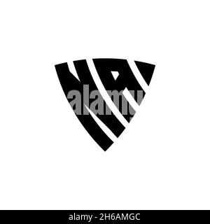 NA Monogram logo letter with triangle shield shape style design isolated on white background. Triangle monogram logo, shield monogram logo, triangle s Stock Vector